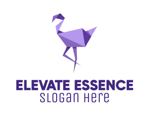 Purple Flamingo Bird Logo