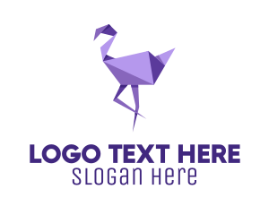 Purple Flamingo Bird Logo