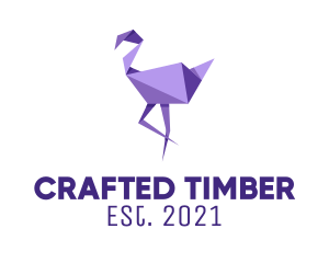 Purple Flamingo Bird logo design