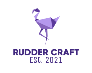 Purple Flamingo Bird logo design