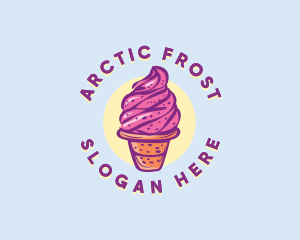 Dairy Strawberry Ice Cream logo design