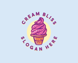 Dairy Strawberry Ice Cream logo design