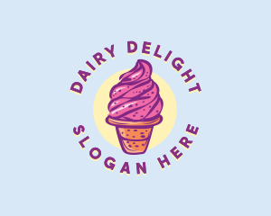 Dairy Strawberry Ice Cream logo design