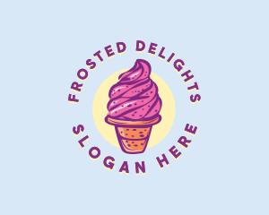 Dairy Strawberry Ice Cream logo design