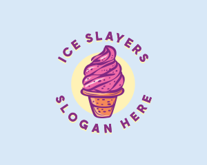 Dairy Strawberry Ice Cream logo design