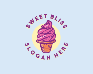 Dairy Strawberry Ice Cream logo design