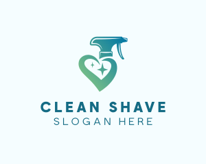 Heart Bottle Sprayer Cleaning logo design