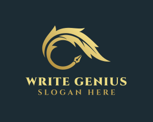 Golden Writing Quill Pen logo