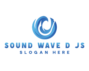 Fishing Hook Wave logo design