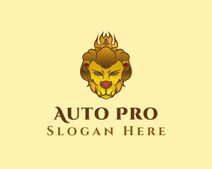 Gold Crown Lion Logo