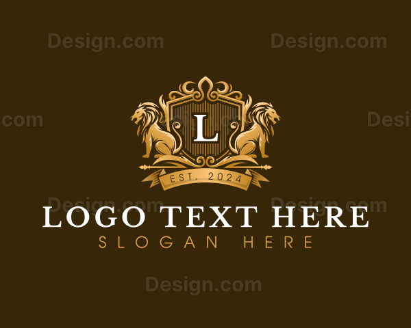 Elegant Lion Shield Logo