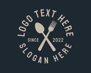 Spoon Fork Restaurant Wordmark logo