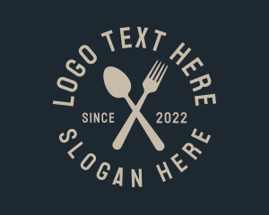 Spoon Fork Restaurant Wordmark Logo