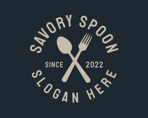 Spoon Fork Restaurant Wordmark logo design