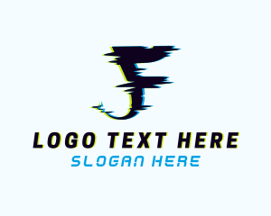 Cyber Glitch Letter F logo