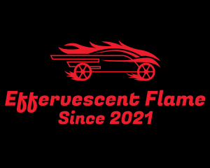 Flaming Race Car logo design