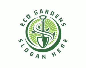 Plant Shovel Gardening logo design