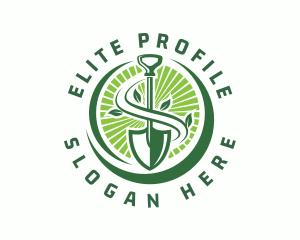 Plant Shovel Gardening logo design