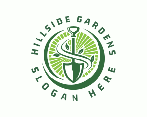 Plant Shovel Gardening logo design