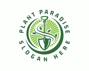 Plant Shovel Gardening logo design