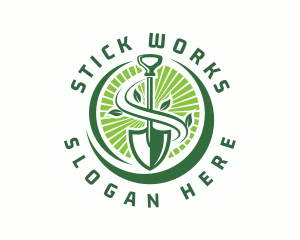 Plant Shovel Gardening logo design