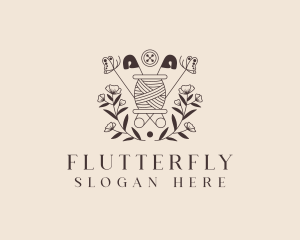 Butterfly Flower Seamstress logo design