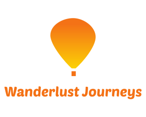 Orange Hot Air Balloon logo design