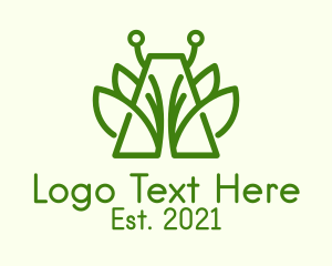 Green Symmetric Plant  logo
