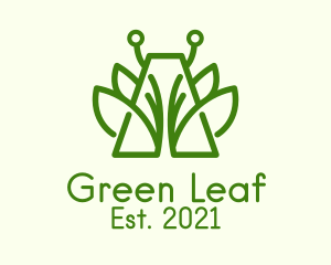 Green Symmetric Plant  logo design