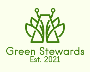 Green Symmetric Plant  logo design