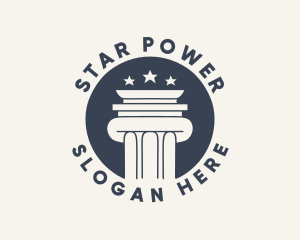 Star Column Badge  logo design