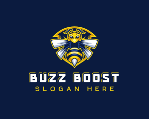 Bee Hornet Shield logo design