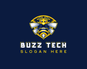 Bee Hornet Shield logo design