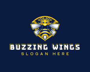 Bee Hornet Shield logo design