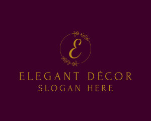 Elegant Floral Wreath logo design