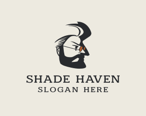 Hipster Man Sunglasses logo design