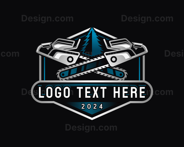 Woodcutting Chainsaw Lumberjack Logo