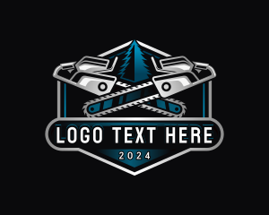 Woodcutting Chainsaw Lumberjack logo