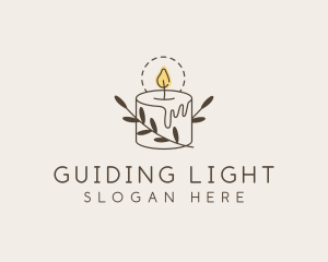 Candle Aromatherapy Flame logo design