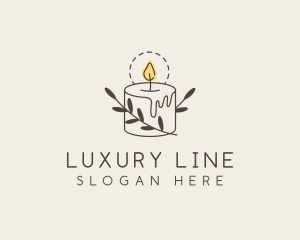 Candle Aromatherapy Flame logo design