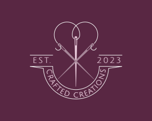 Heart Needle Thread logo design