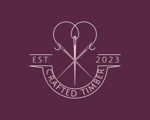 Heart Needle Thread logo design