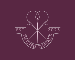 Heart Needle Thread logo design