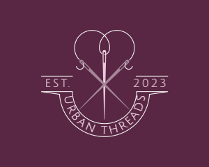 Heart Needle Thread logo design