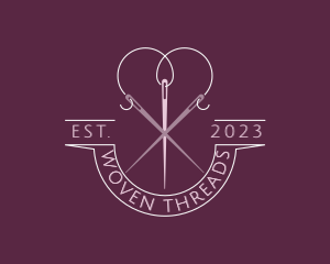 Heart Needle Thread logo design