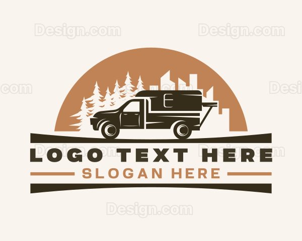 Pickup Car Travel Camping Logo