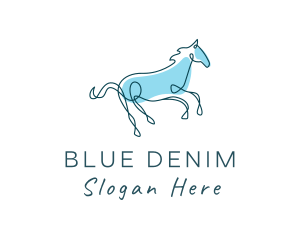 Blue Wild Horse logo design