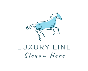 Blue Wild Horse logo design