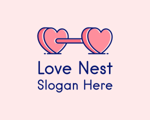 Heart Love Weights  logo design