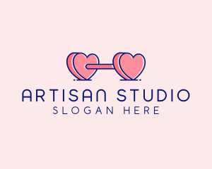 Heart Love Weights  logo design